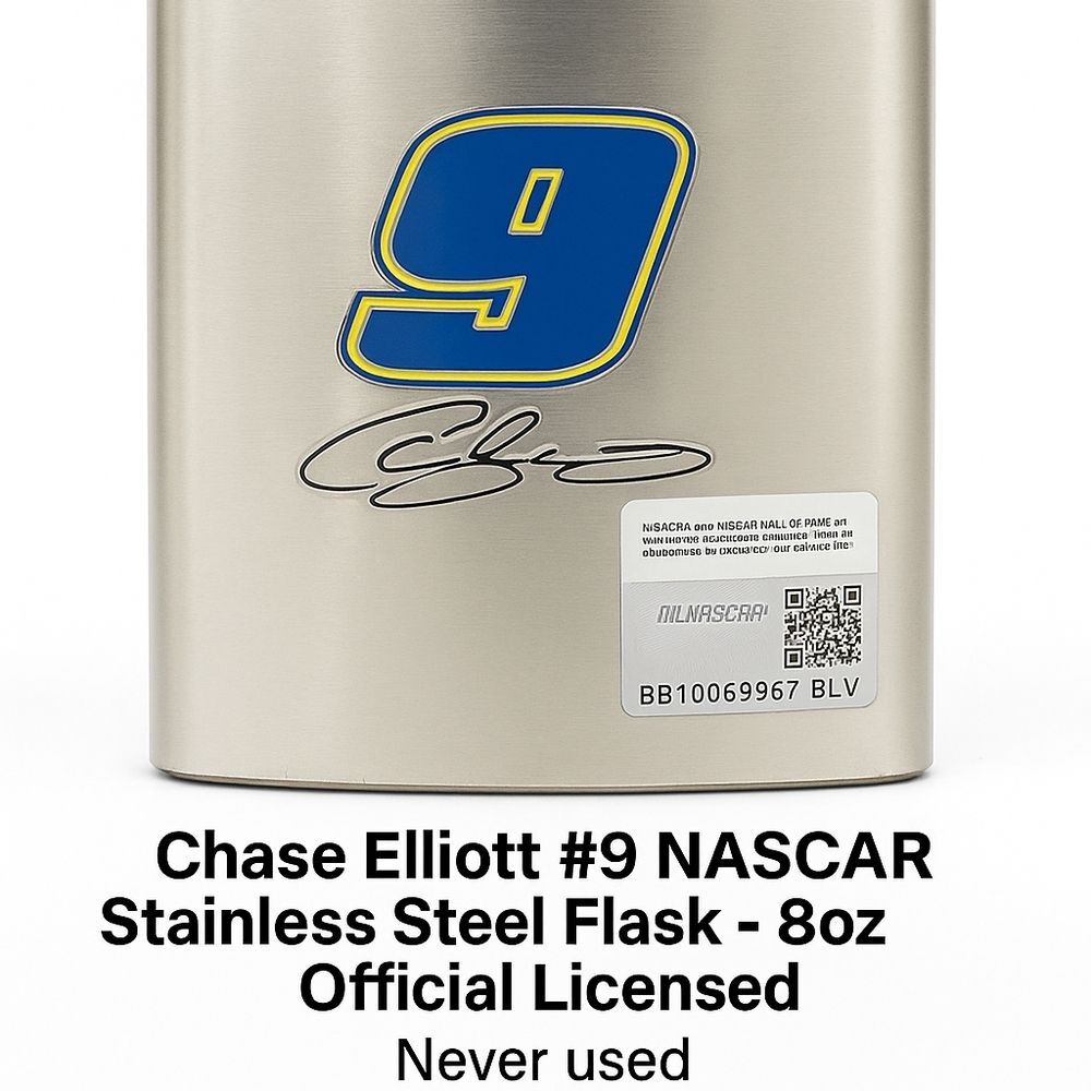 🏎 Chase Elliott #9 NASCAR Flask – 8oz Stainless Steel – Official Collectible!